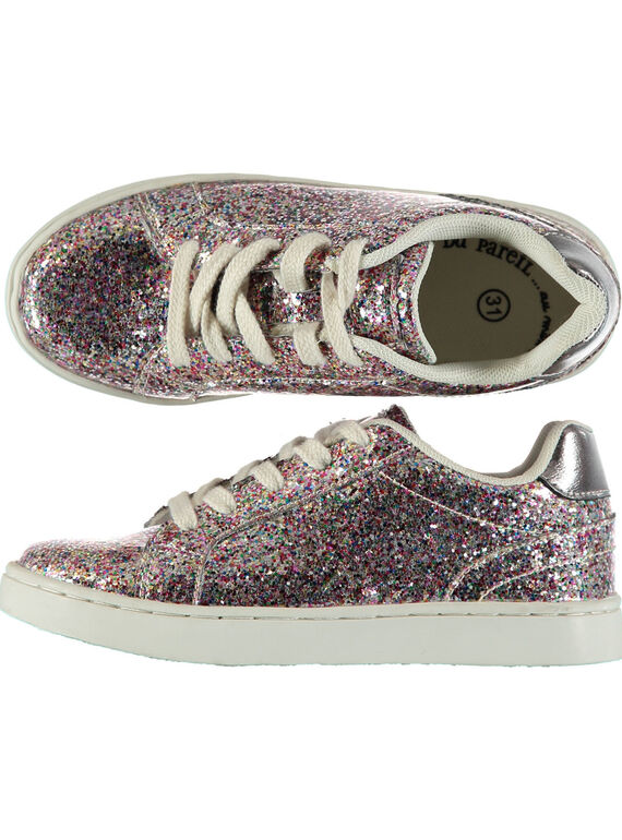 Sapatilhas envernizadas com brilhantes multicor criança menina GFBASGLIT / 19WK35I4D3F099