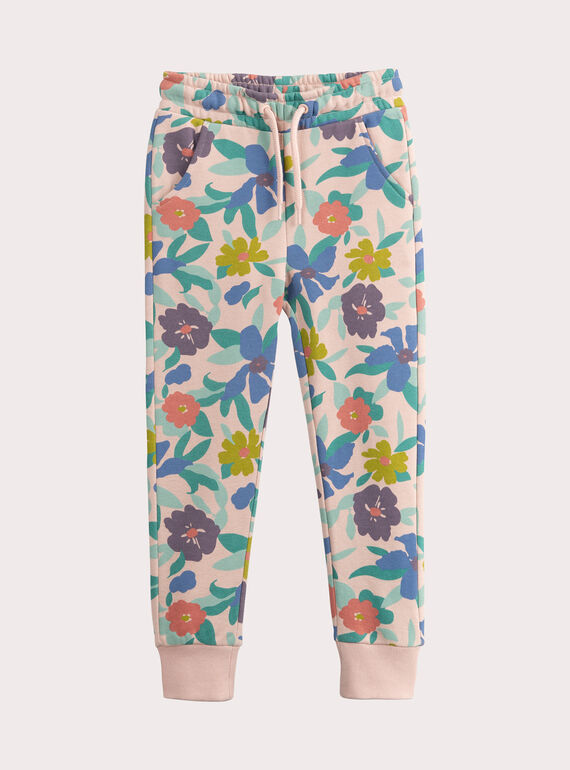 Calças de fato de treino cor-de-rosa às flores para menina VAJOBAJOG1 / 24W901G3JGBD329