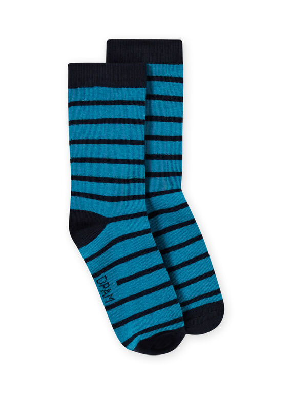 Meias às riscas azul-marinho e azul-safira menino MYOJOCHOR3 / 21WI0219SOQC211
