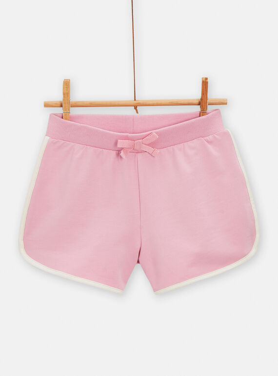 Calções rosa marshmallow estilo descontraído para menina TAJERSHORT1 / 24S901D2SHO318