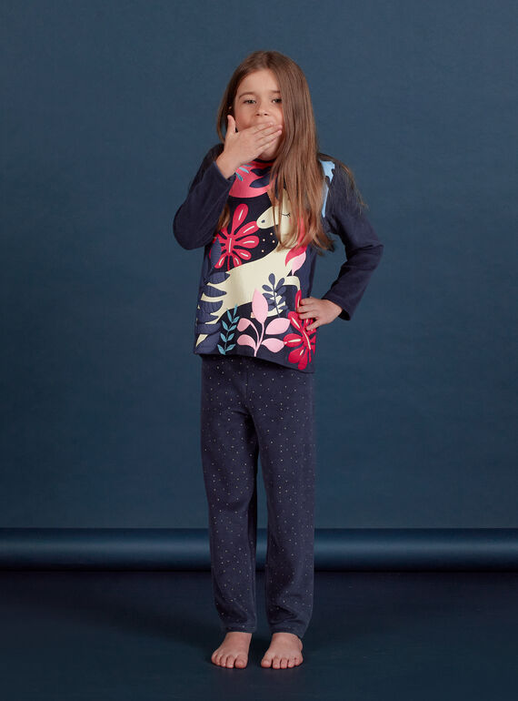 Pijama em veludo com padrão unicórnio fosforescente menina MEFAPYJORN / 21WH1181PYJ070