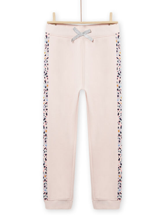 Calças de fato de treino rosa-maquilhagem com padrão às manchas menina NAJOBAJOG3 / 22S90162JGBD327