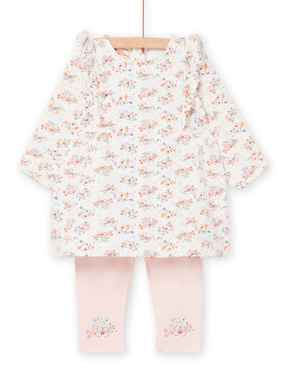 Conjunto cru e rosa com padrões floridos bebé menina NIMOENS / 22SG09N1ENS001