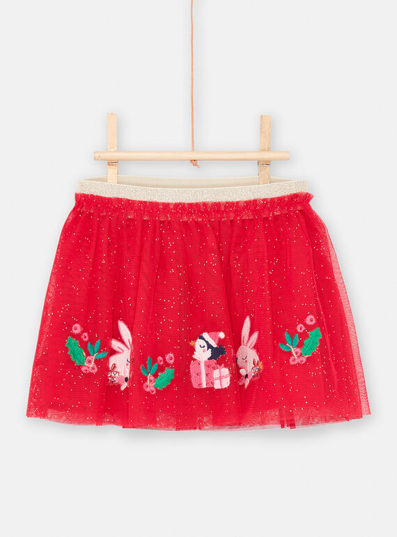 Saia vermelho para as festas para bebé menina SIWAYJUP / 23WG09S1JUPF529