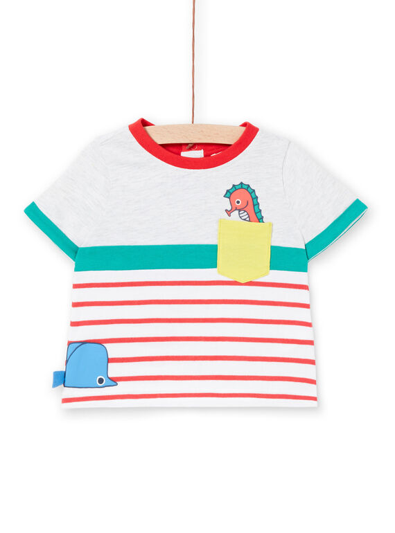 T-shirt cinzento mesclado bebé menino LUVITI2 / 21SG10U2TMCJ920