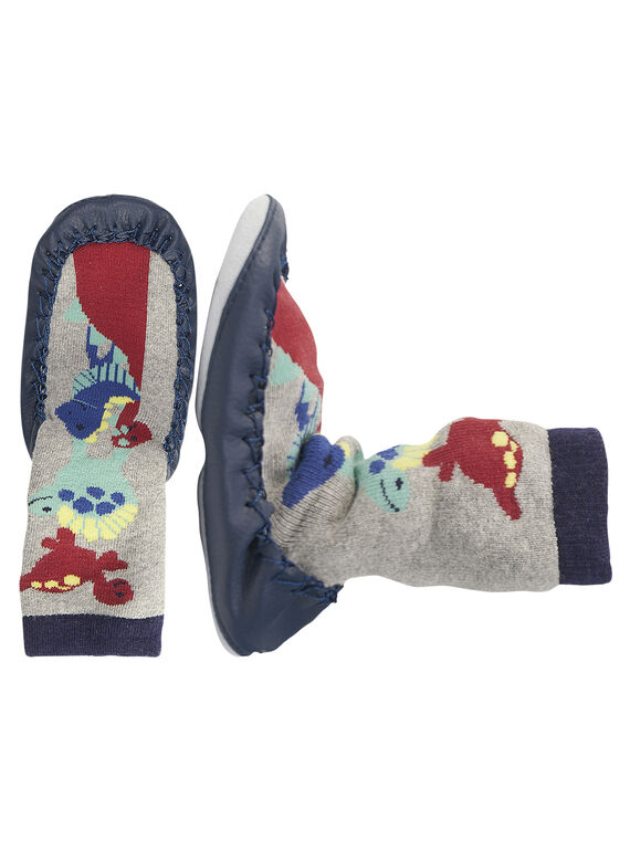 Chinelos meias dinossauros cinzento bebé menino GBGCCDINO / 19WK38Z2D08943