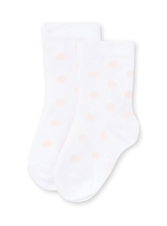 Meias branco às bolas rosa bebé menina MYIJOSOQ1 / 21WI091BSOQA001