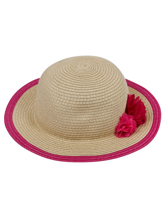 Chapéu criança menina em palha com flores JYAWEHAT2 / 20SI0192CHA009