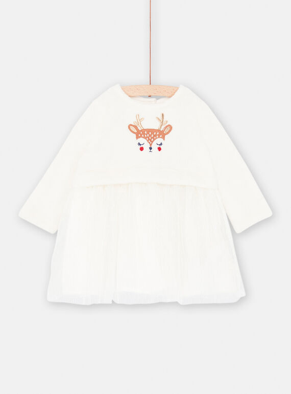 Vestido cru de Natal para bebé menina SIWAYROB2 / 23WG09S1ROB001