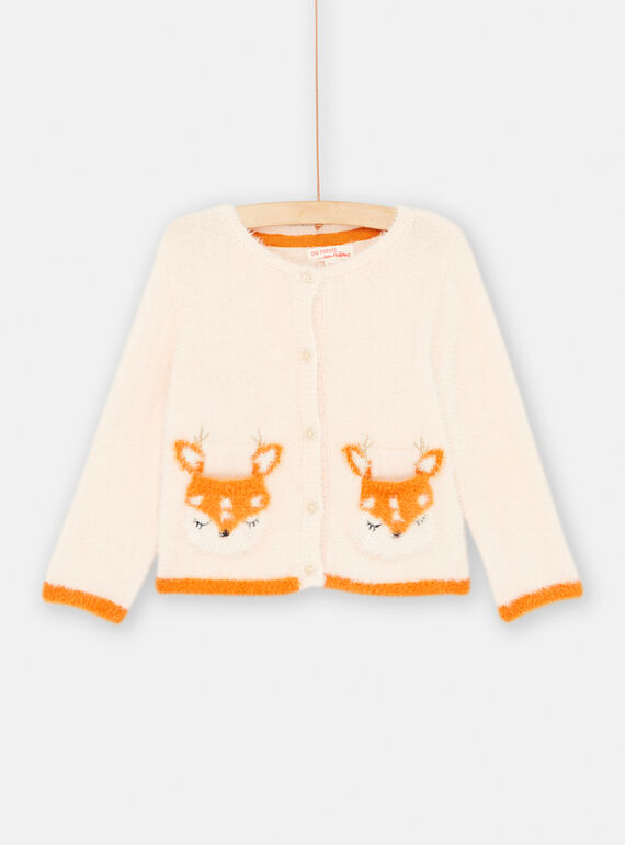 Cardigã rosa e laranja para bebé menina SIKHOCAR2 / 23WG09Q2CAR318