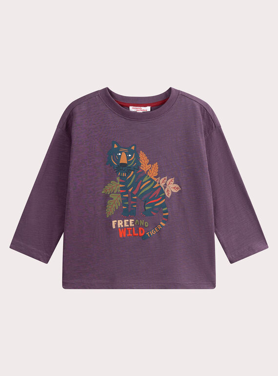 T-shirt violeta com estampado de leão para menino VODATEE2 / 24W90221TML712