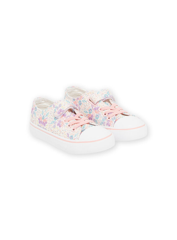 Sapatilhas cru em lona com estampado florido RATOILFESTI / 23KK3572D16001