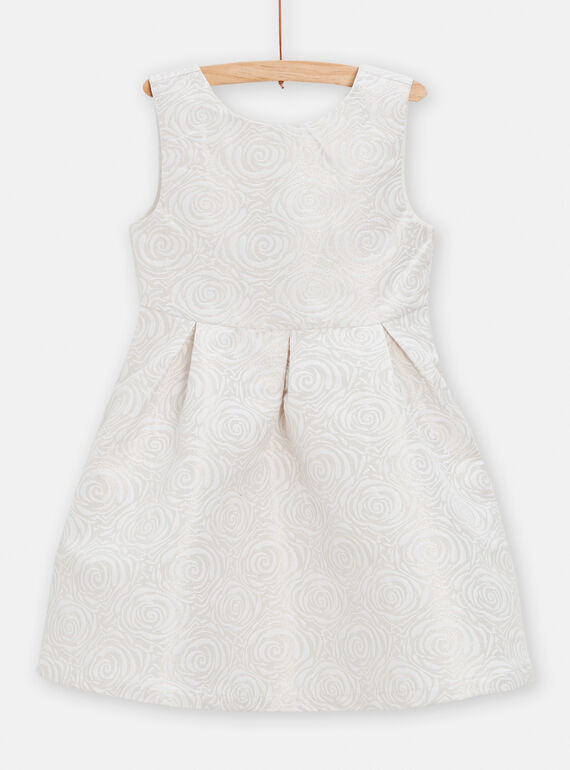 Vestido cru com padrão florido em relevo menina TAPOROB2 / 24S901M3ROB001