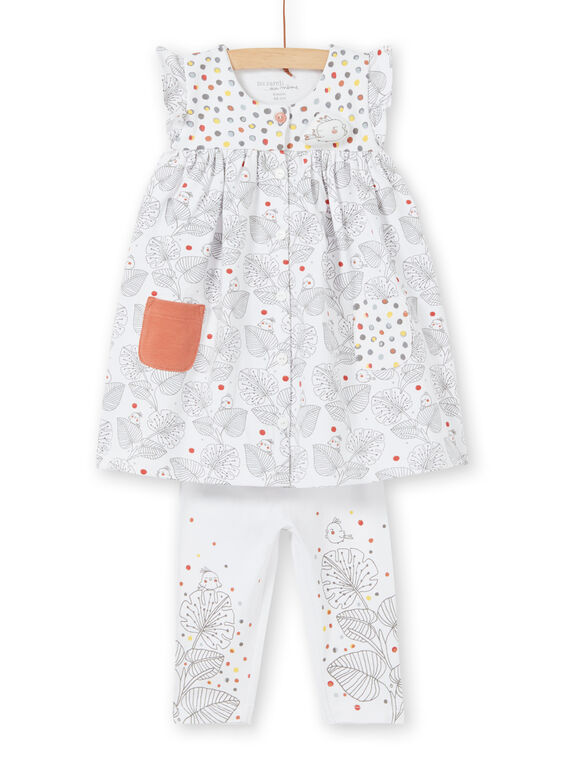Conjunto vestido mangas curtas e leggings nascimento menina LOU1ENS1 / 21SF03H2ENS000