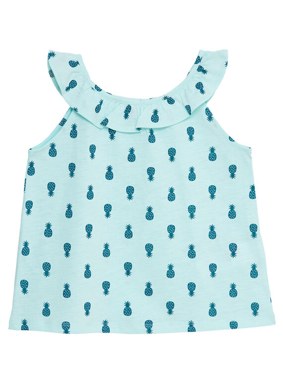 Camisola de alças com decote com folhos e estampado ananás JAJODEB3 / 20S901T3D27219