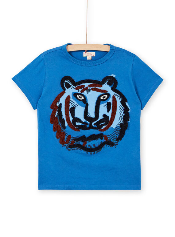T-shirt azul em algodão menino LOBLETEE2EX / 21S902J1TMC702