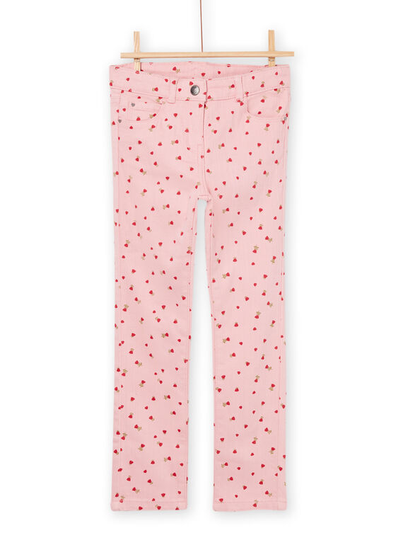 Calças em lona com estampado rosa PAJOPANT1 / 22W901B2PAND319