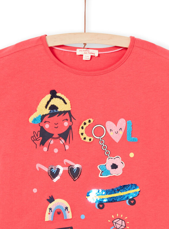 T-shirt de mangas curtas vermelho menina LAHATI1 / 21S901X1TMCF506