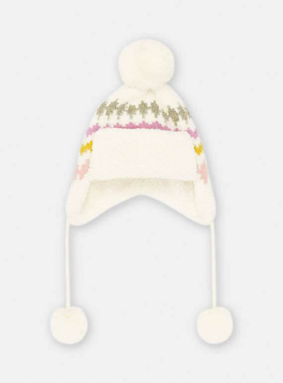 Ushanka branco com estampado gráfico brilhante SYAJOCHAP1 / 23WI0195BON003