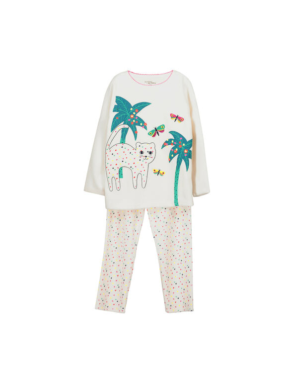 Pijama de veludo menina FEFAPYJCAT / 19SH1141PYJ001