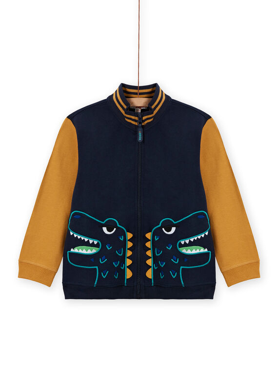 Casaco de malha amarelo e azul-marinho menino MOTUGIL1 / 21W902K1GIL705