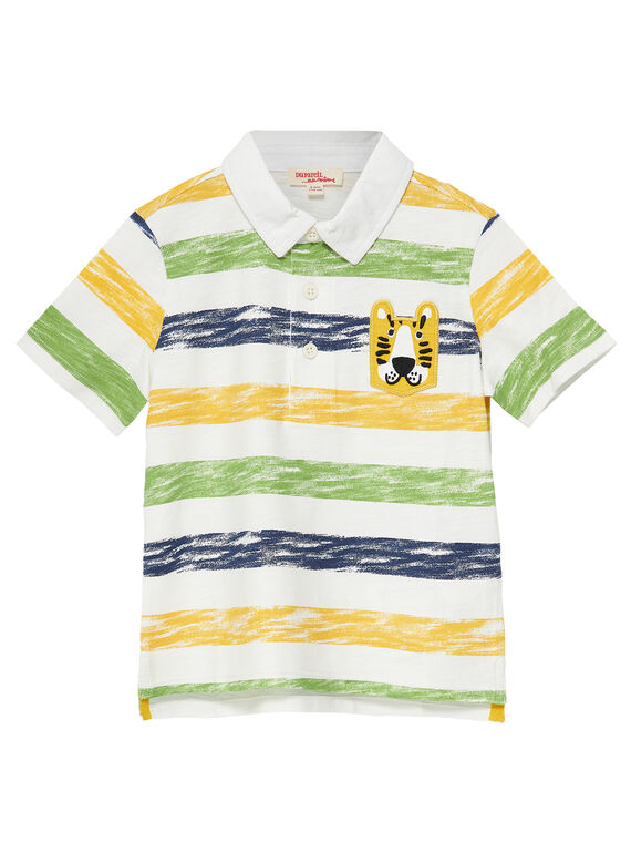 Polo menino cru com riscas estampadas JOTROPOL / 20S902F1POL001