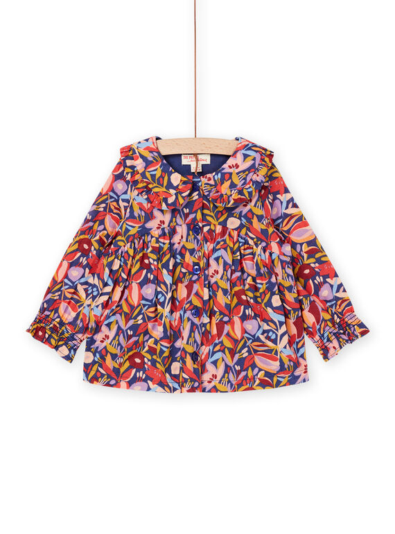 Camisa índigo com estampado florido RISUNCHEM / 23SG09K1CHE703