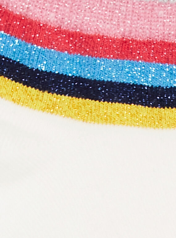 Meias curtas cru às riscas em Lurex® criança menina LYAHACHO / 21SI01X1SOQ001