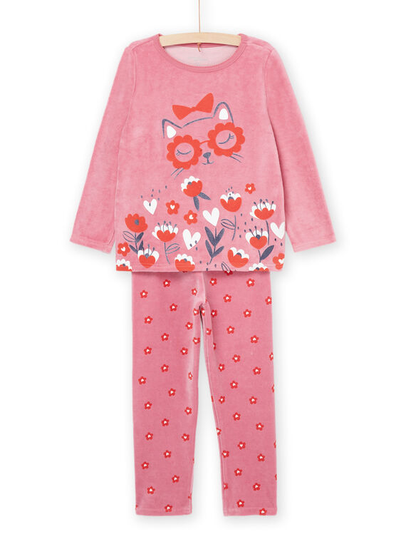 Conjunto de pijama camisola e calças com padrão flores e gatos PEFAPYJGLA / 22WH1124PYJD318