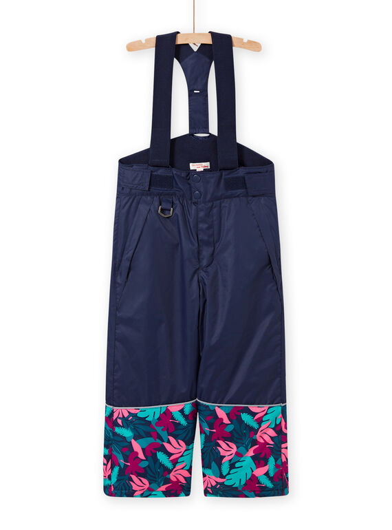 Calças de esqui azul-marinho com estampado de folhagem menina MASKIPANT / 21W901R1PTS070