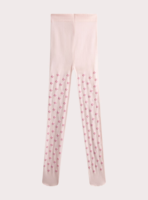 Collants finos cor-de-rosa com padrão para menina  WYAJOSCOL2 / 25SI01I3COLD310