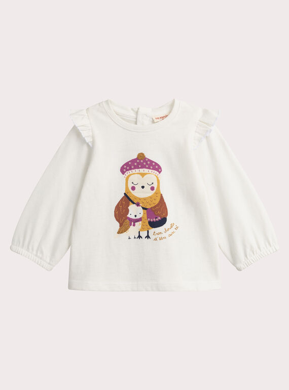 T-shirt de manga comprida com animação de coruja  VIBATEE / 24WG09Q1TML001