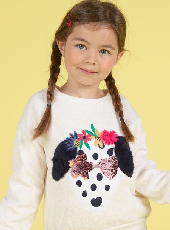 Sweat-shirt cru padrão cão decorativo menina MAMIXSWEA / 21W901J1SWE006