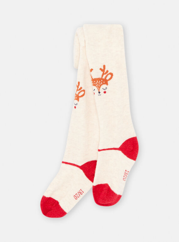 Collants bege-claro mesclado de Natal para bebé menina SYIWAYCOL / 23WI09S1COLA011