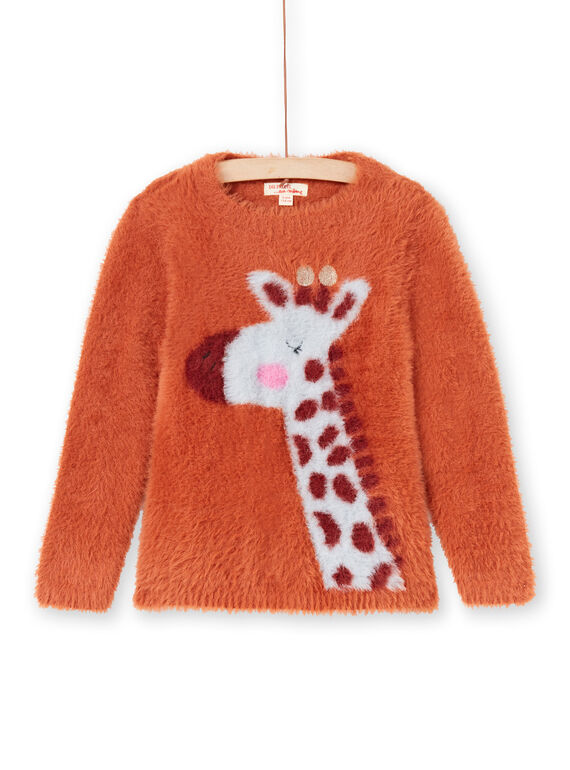 Camisola de mangas compridas caramelo com padrão de girafa menina MACOMPULL / 21W901L1PUL420