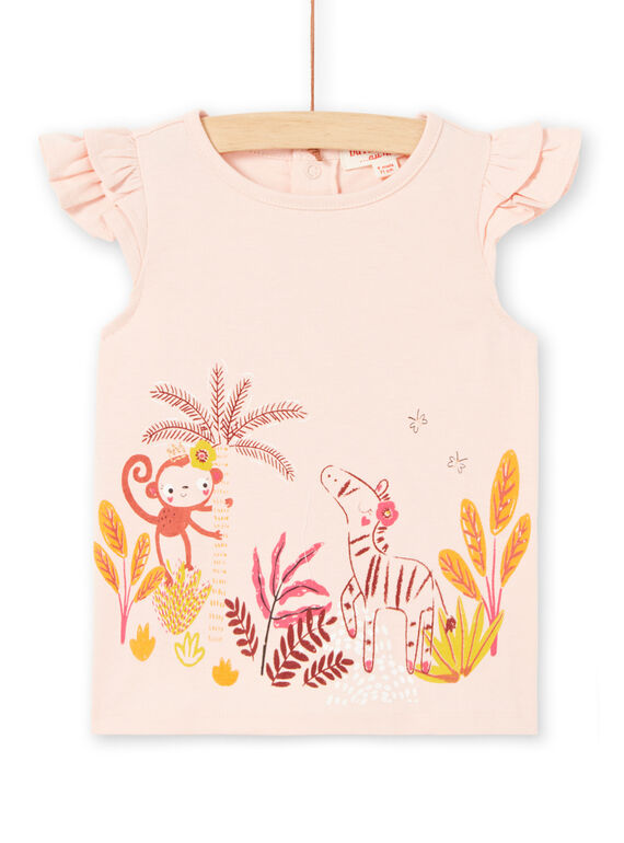 T-shirt com mangas rosa bebé menina LITERTI / 21SG09V1TMCD322