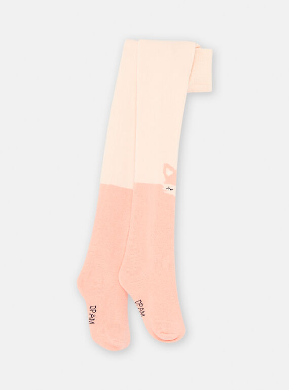 Collants rosa com padrão de raposas para bebé menina SYIJOCOL5 / 23WI09N4COL009