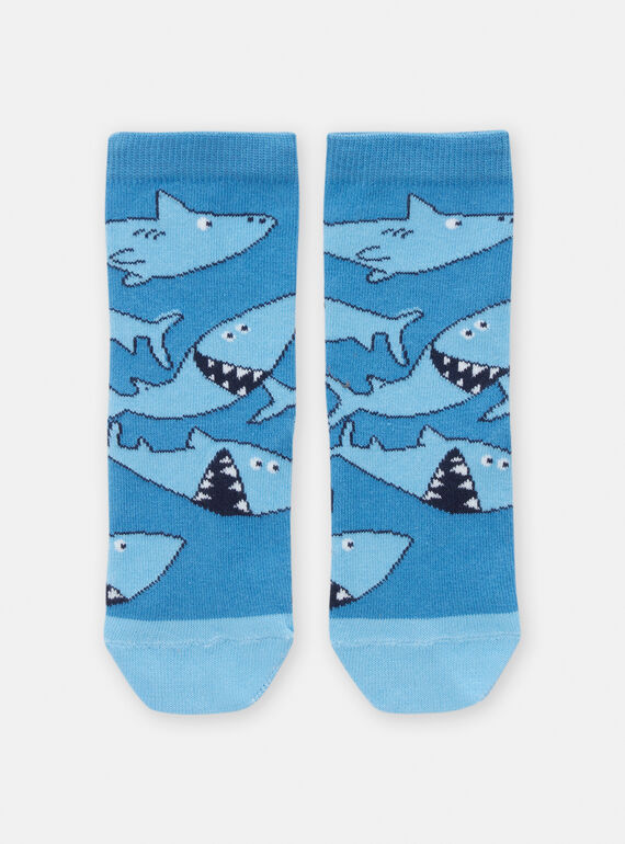 Meias azul-horizonte com estampado tubarão para menino TYOJOCHO8 / 24SI0283SOQ216