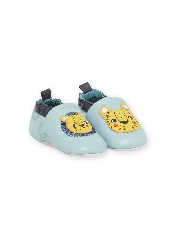 Pantufas azul-azur com padrão de leão e leoa bebé menino NUCHOSLION / 22KK3822D3SC201
