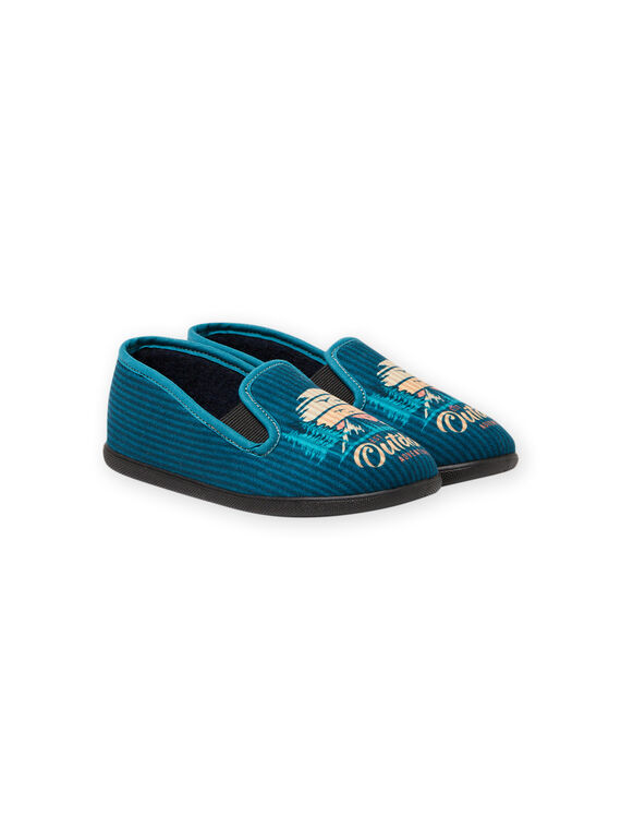 Pantufas azul-petróleo padrão paisagem menino MOPANTOUT / 21XK3621D0B715