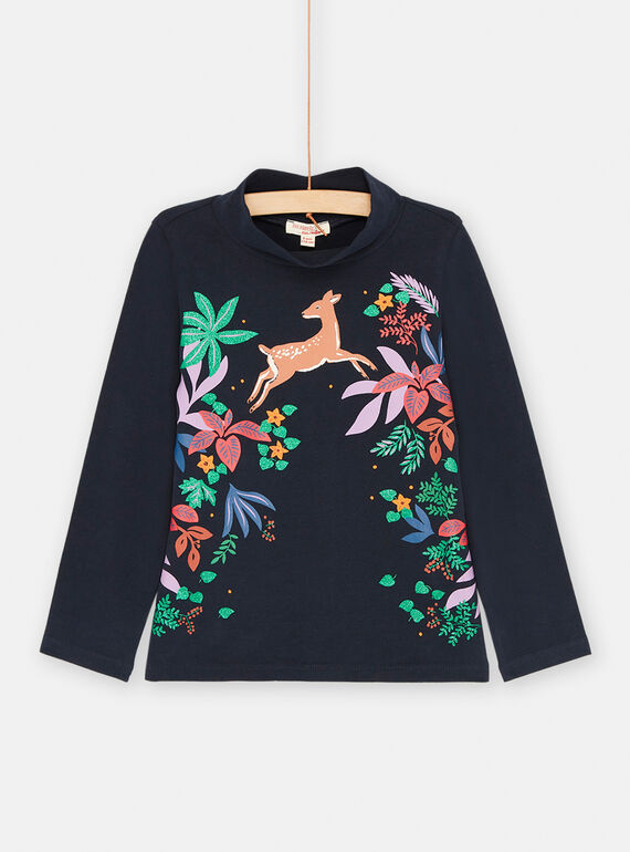 Camisola interior preto com padrão de flores e veado pra menina SAKHOSOUP / 23W901Q1SPLC243