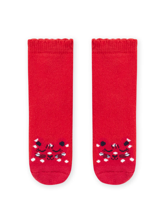 Meias vermelho padrão leopardo bebé menina MYIJOSOQB1 / 21WI0911SOQ511
