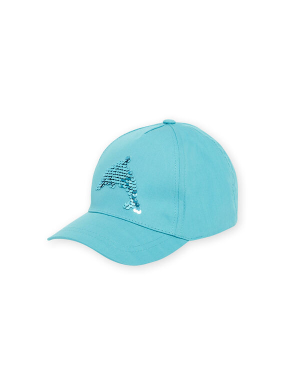 Boné azul com estampado golfinho em lantejoulas menina NYACAP3 / 22SI01C2CHA204
