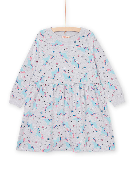 Vestido em moletão com estampado de unicórnio e fantasia PAJOROB2 / 22W901B1ROB943