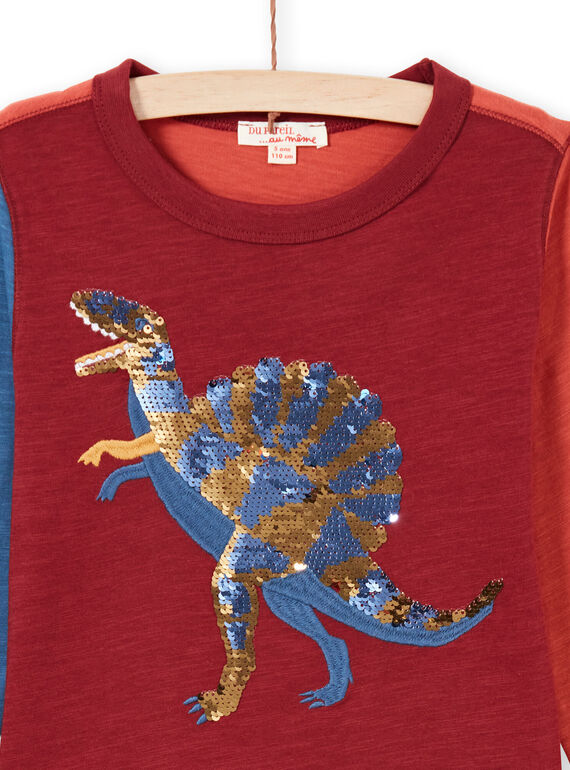 T-shirt vermelho e azul-marinho menino MOPATEE3 / 21W902H1TML719