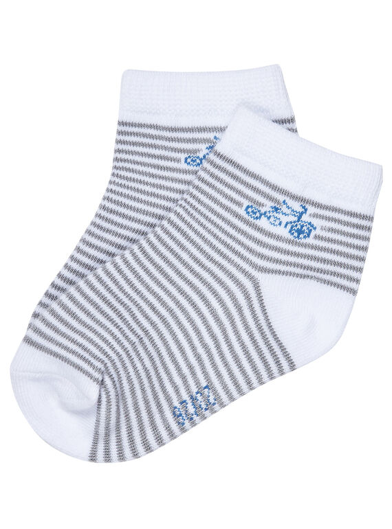 Meias bebé menino branco riscas cinzento JYUPOECHO / 20SI10G1SOQ000