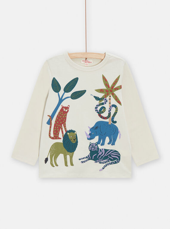 T-shirt cru com estampado de selva para menino VODATEE3 / 24W90222TML810