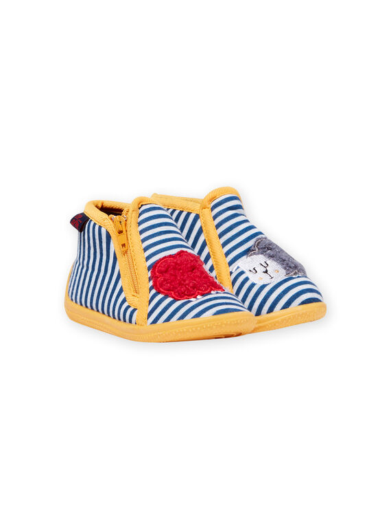 Pantufas cinzento mesclado às riscas padrão ovelhas bebé menino MUPANTSHEEP / 21XK3832D0A943