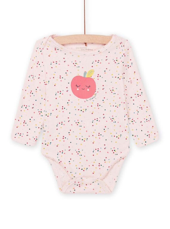 Body de mangas compridas com estampado às bolas. PEFIBODAOP / 22WH1343BDL632