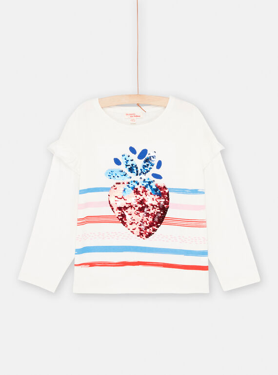 T-shirt cru com lantejoulas reversíveis menina SAFORTEE3 / 23W901K4TML001